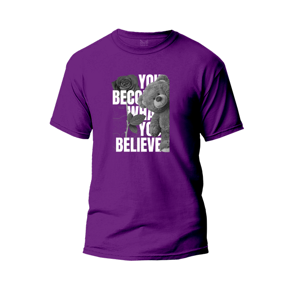 You Become What You Believe Graphic Design T-Shirt Premium Cotton Neck Round Short Sleeve