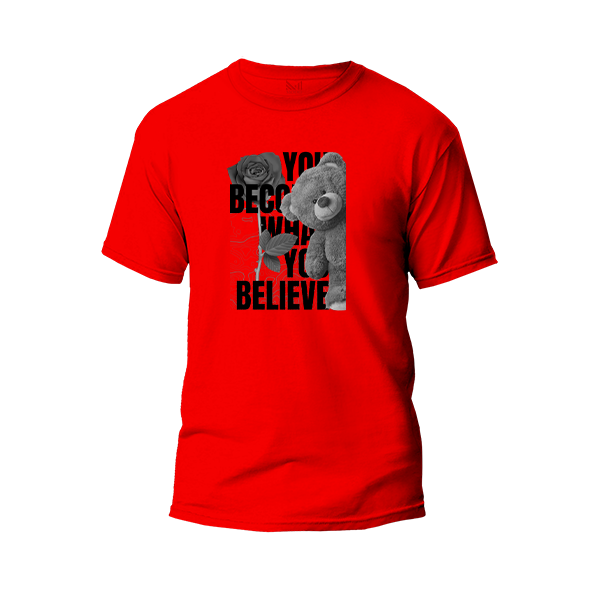 You Become What You Believe Graphic Design T-Shirt Premium Cotton Neck Round Short Sleeve