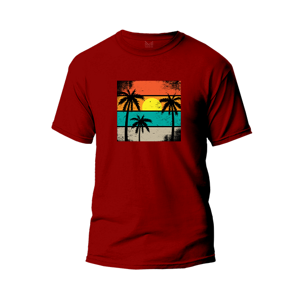 Sun Set Graphic Design T-Shirt Made With Premium Cotton Unisex Round Neck Short Sleeve