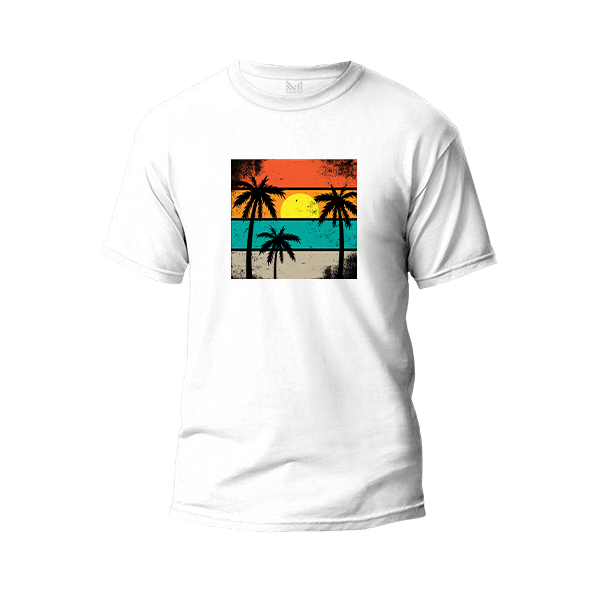 Sun Set Graphic Design T-Shirt Made With Premium Cotton Unisex Round Neck Short Sleeve