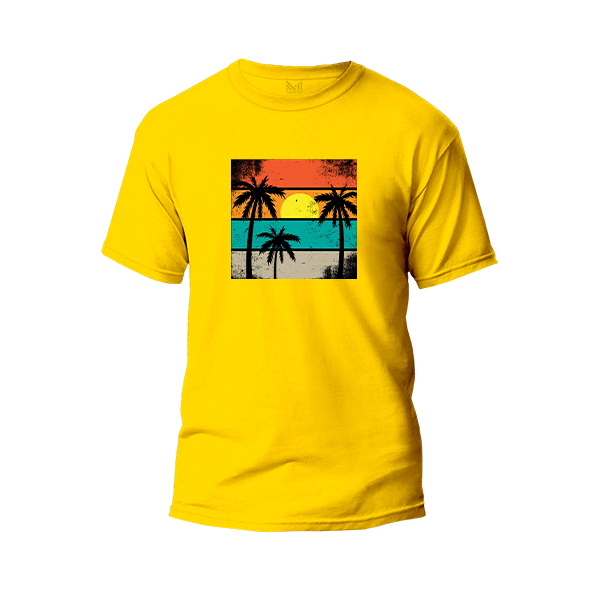 Sun Set Graphic Design T-Shirt Made With Premium Cotton Unisex Round Neck Short Sleeve