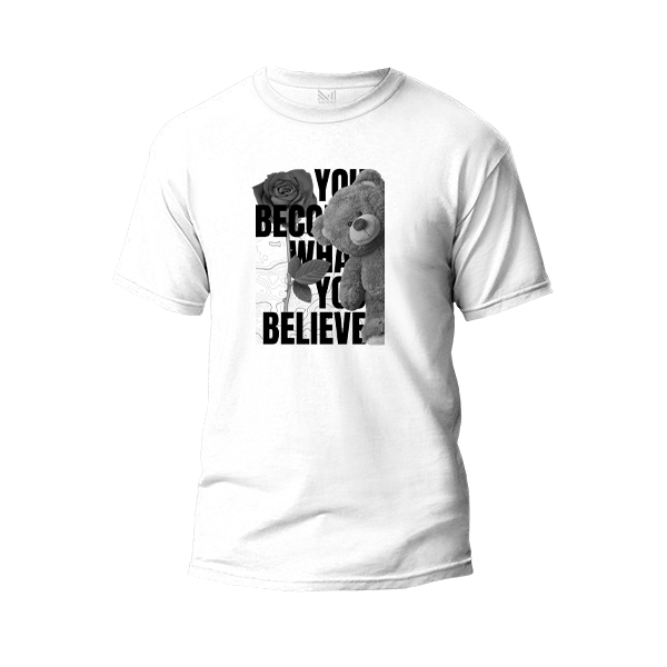 You Become What You Believe Graphic Design T-Shirt Premium Cotton Neck Round Short Sleeve